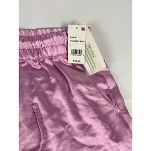French Connection Strawberry Shake Pink Satin Cargo Pants Wide Leg Size L